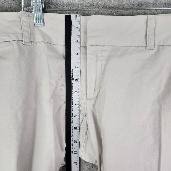 Womens Beige Old Navy Low Waist Stretch Pants Cotton Spandex Flat Front Size 12 - Picture 4 of 9